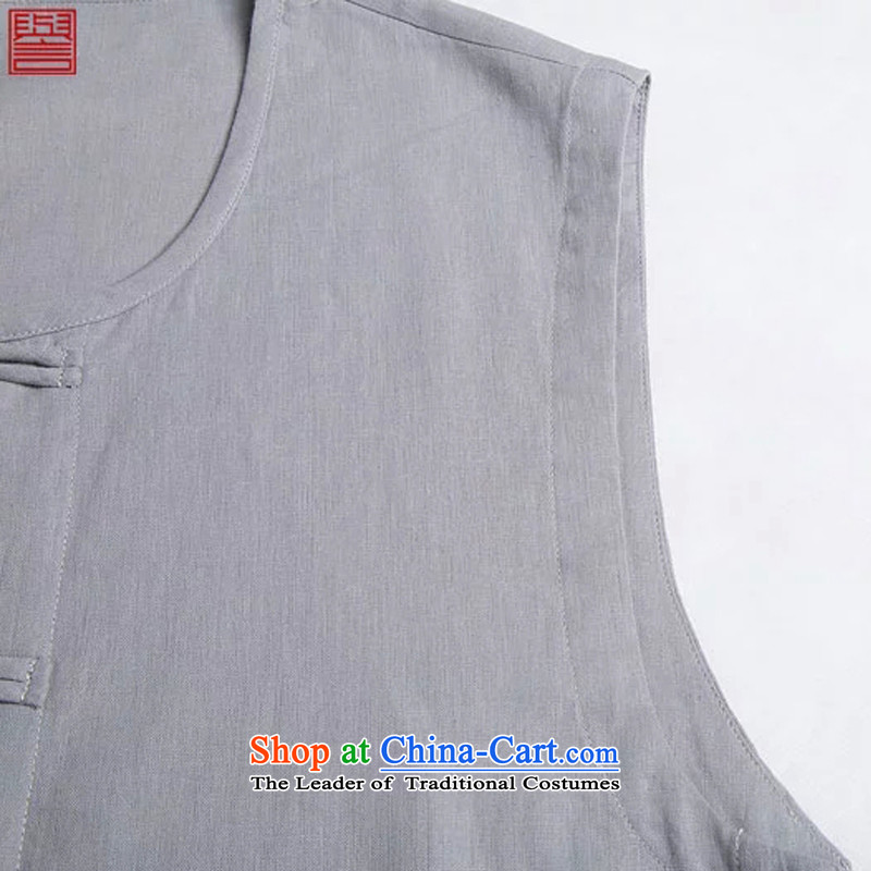 Renowned Chinese men vest summer clothing loose breathable vest and round-neck collar China wind white style robes Khan vest engraving Tang dynasty large white L, renowned (chiyu) , , , shopping on the Internet