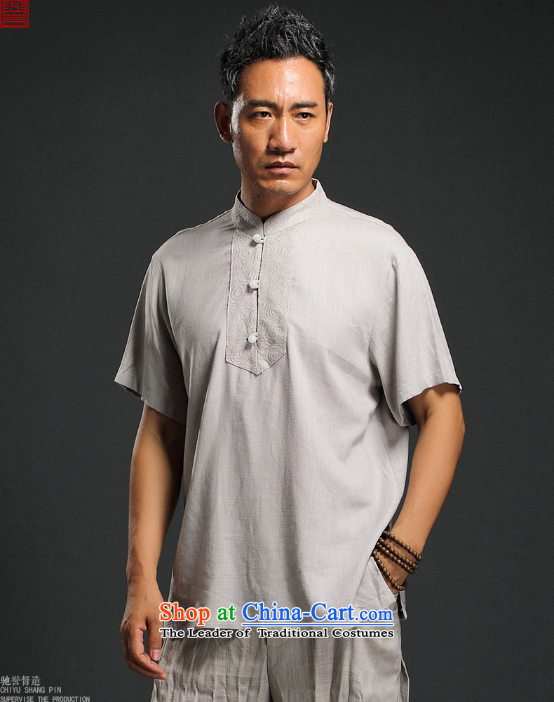 Renowned Chinese Services China wind 2015 Summer New Men linen short-sleeved shirt Sau San Men's Shirt thin cotton linen, Blue 2XL Photo, prices, brand platters! The elections are supplied in the national character of distribution, so action, buy now enjoy more preferential! As soon as possible.
