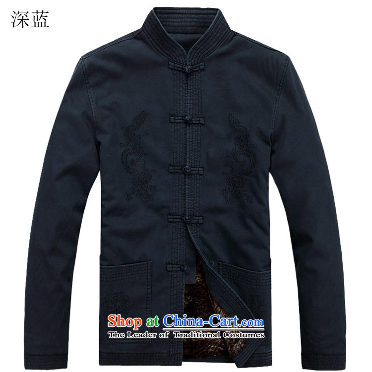 Beijing New Autumn Europe men Tang jackets long-sleeved shirt collar China wind XL/180 Deep Blue Photo, prices, brand platters! The elections are supplied in the national character of distribution, so action, buy now enjoy more preferential! As soon as possible.