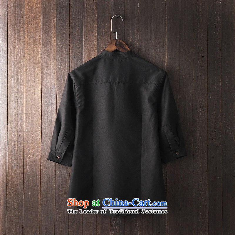 In the summer and autumn UYUK2015 men's shirts in Tang dynasty China wind seven men's shirts in the cuff/black shirt XL,UYUK,,, shopping on the Internet