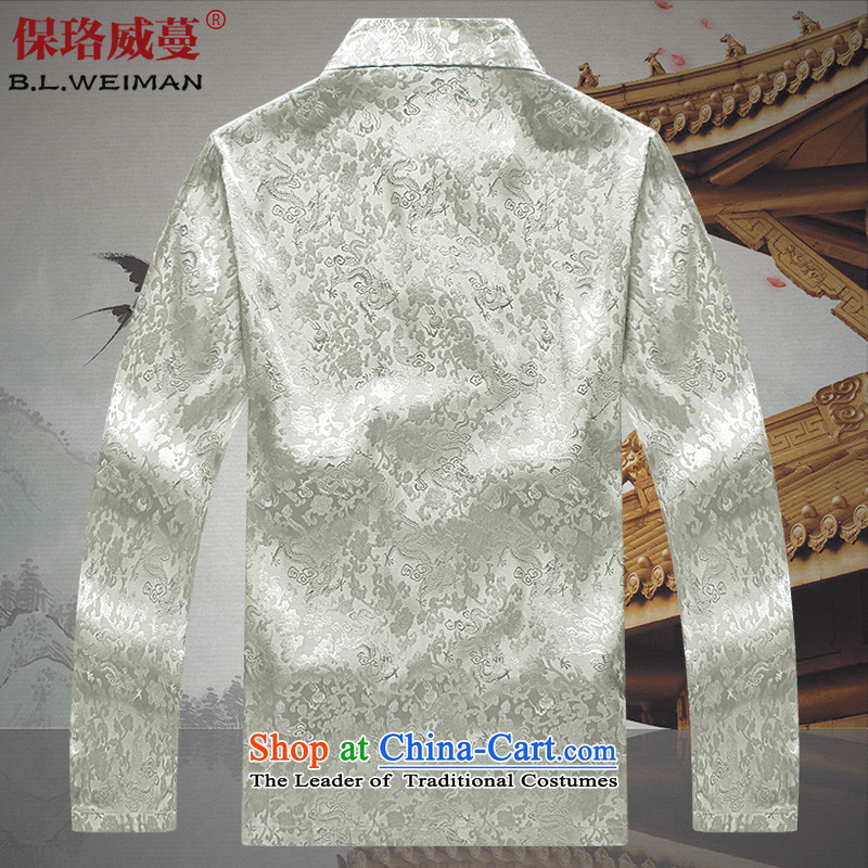 The Lhoba nationality Wei Overgrown Tomb autumn warranty silk Kit Man Tang dynasty long-sleeved summer of older persons in the sauna also silk Chinese men white XXL, Warranty Judy Wai (B.L.WEIMAN Overgrown Tomb) , , , shopping on the Internet