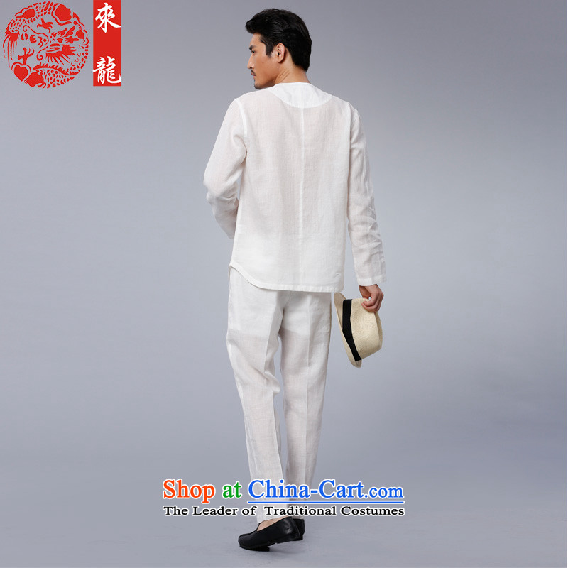 To replace 2015 Autumn Tang Lung New China wind men of ramie kung fu kit 15556 White 53/481 to lung , , , shopping on the Internet