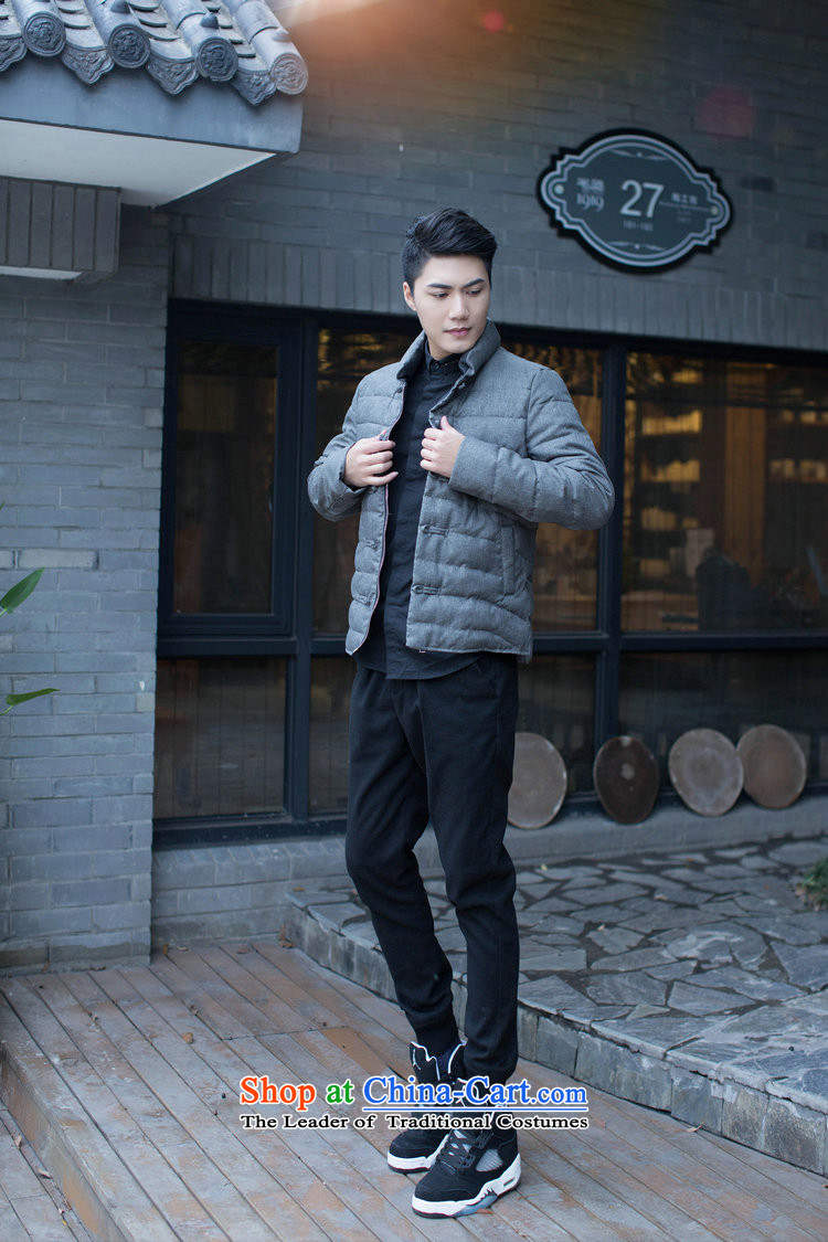Dan smoke men Tang dynasty solid color collar manually drive Chinese Wind and feather cotton coat Sau San jacket folder and autumn and winter 3XL Gray Photo, prices, brand platters! The elections are supplied in the national character of distribution, so action, buy now enjoy more preferential! As soon as possible.