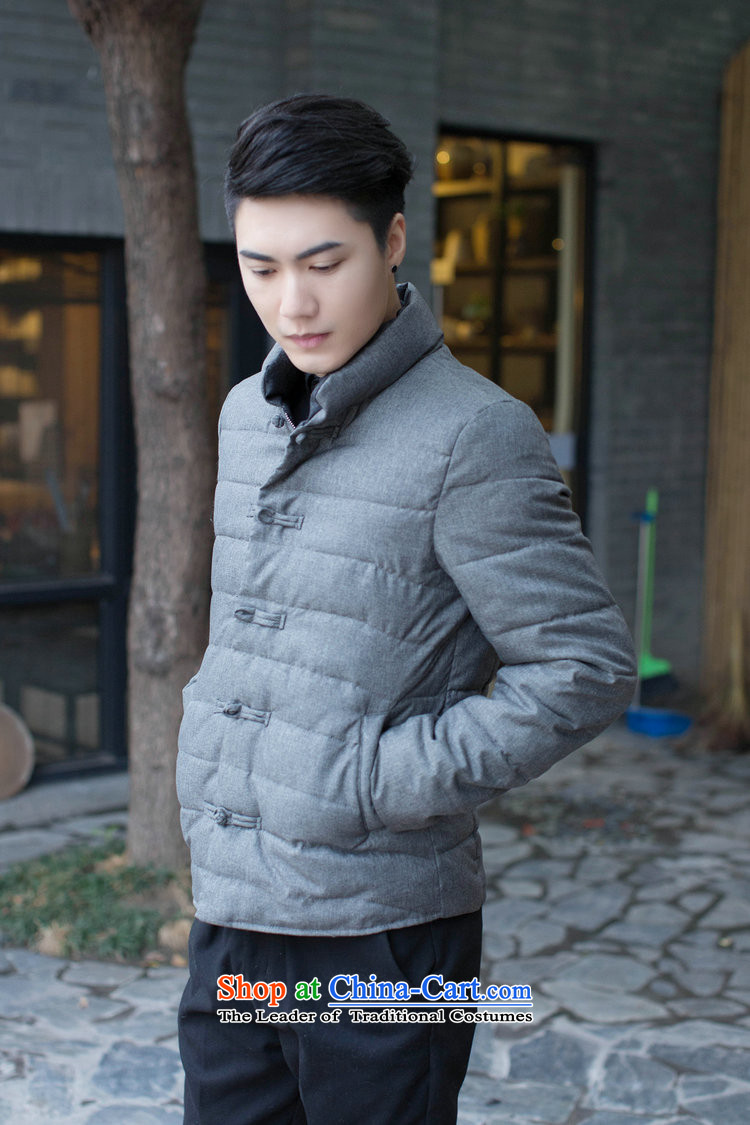 Dan smoke men Tang dynasty solid color collar manually drive Chinese Wind and feather cotton coat Sau San jacket folder and autumn and winter 3XL Gray Photo, prices, brand platters! The elections are supplied in the national character of distribution, so action, buy now enjoy more preferential! As soon as possible.
