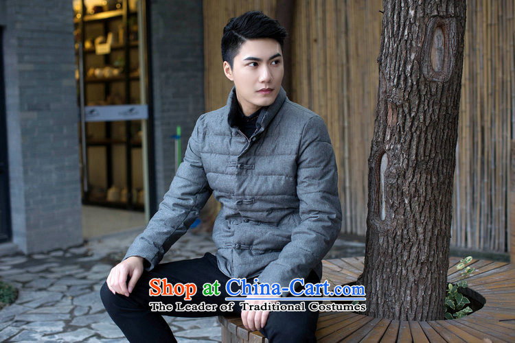 Floral men Tang dynasty solid color collar manually drive Chinese Wind and feather cotton coat Sau San jacket folder and autumn and winter gray XL Photo, prices, brand platters! The elections are supplied in the national character of distribution, so action, buy now enjoy more preferential! As soon as possible.