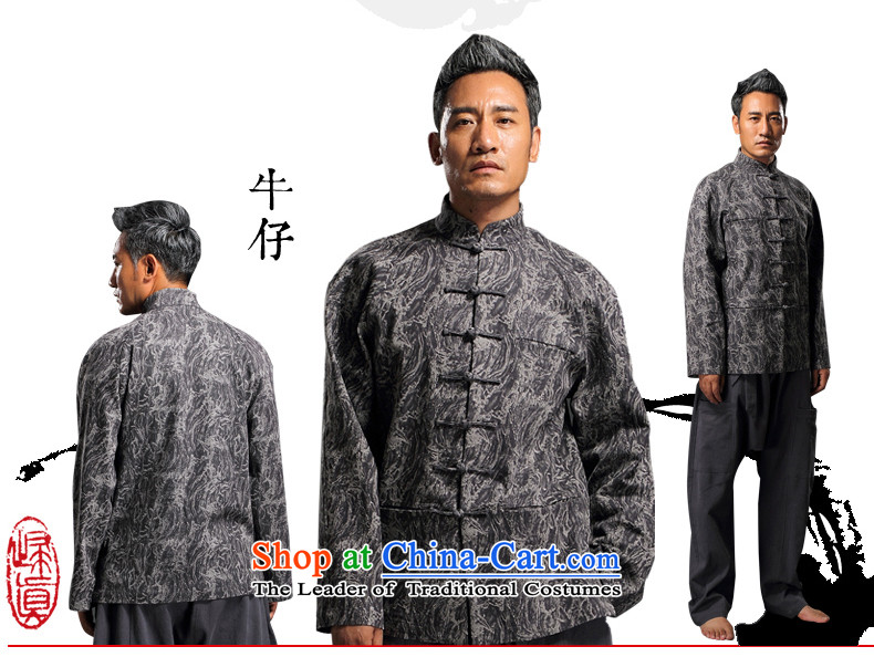 Renowned China wind embroidery autumn and winter Han-Tang Dynasty Male Male knitting cowboy shirt collar jacket Chinese tunic national dress jacket and gray XXL picture, prices, brand platters! The elections are supplied in the national character of distribution, so action, buy now enjoy more preferential! As soon as possible.