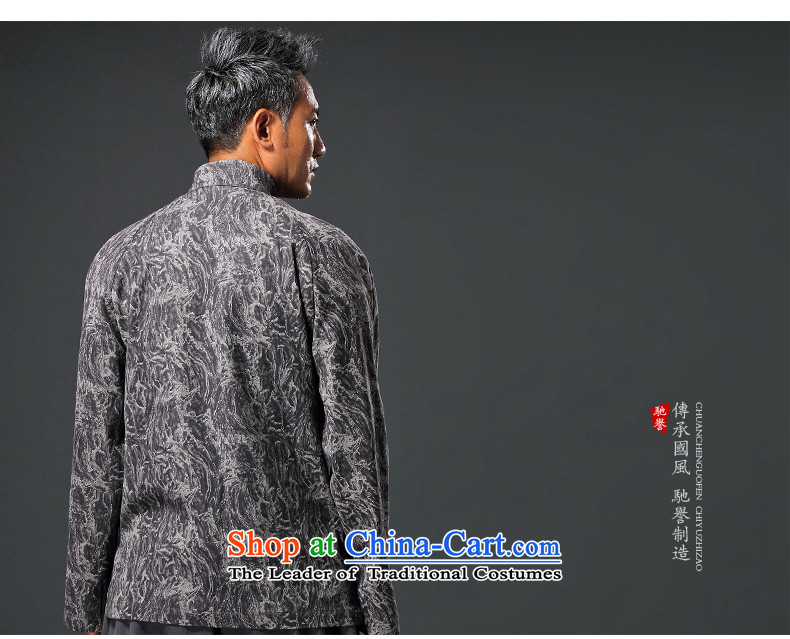 Renowned China wind embroidery autumn and winter Han-Tang Dynasty Male Male knitting cowboy shirt collar jacket Chinese tunic national dress jacket and gray XXL picture, prices, brand platters! The elections are supplied in the national character of distribution, so action, buy now enjoy more preferential! As soon as possible.