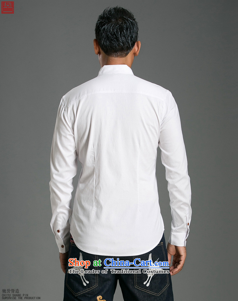 Renowned Chinese Services China wind men's shirts long-sleeved Sau San V-Neck Solid Color men spring and fall cotton linen tunic shirt and Tang dynasty 056 minimalist white 2XL Photo, prices, brand platters! The elections are supplied in the national character of distribution, so action, buy now enjoy more preferential! As soon as possible.