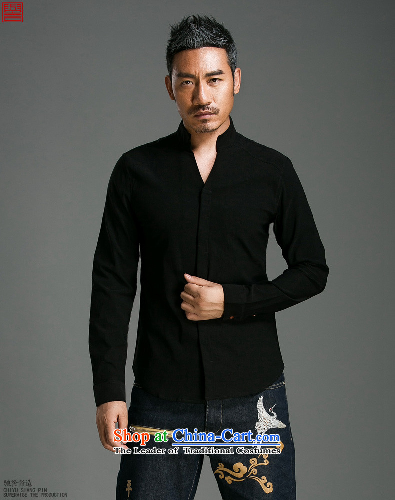 Renowned Chinese Services China wind men's shirts long-sleeved Sau San V-Neck Solid Color men spring and fall cotton linen tunic shirt and Tang dynasty 056 minimalist white 2XL Photo, prices, brand platters! The elections are supplied in the national character of distribution, so action, buy now enjoy more preferential! As soon as possible.