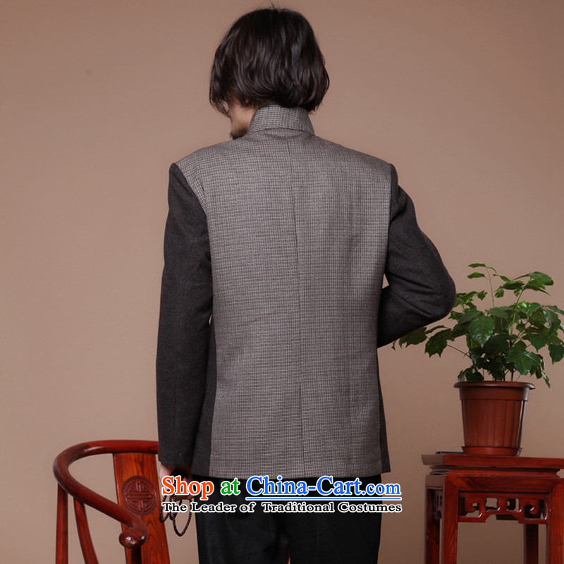 Bin Laden in autumn and winter smoke older collar disc detained wool? men improved jacket Chinese Antique spell color jacket color photo of Tang Bin Laden, L, Smoke , , , shopping on the Internet