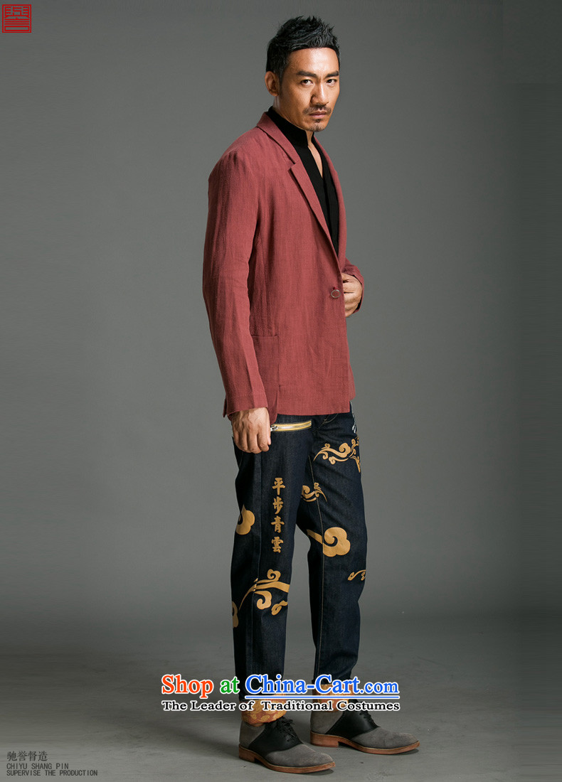 Renowned Chinese serving original China wind men suit Sau San cotton linen Chinese men casual pure colors to suit the spring and fall jacket Male 57 wine red 2XL Photo, prices, brand platters! The elections are supplied in the national character of distribution, so action, buy now enjoy more preferential! As soon as possible.
