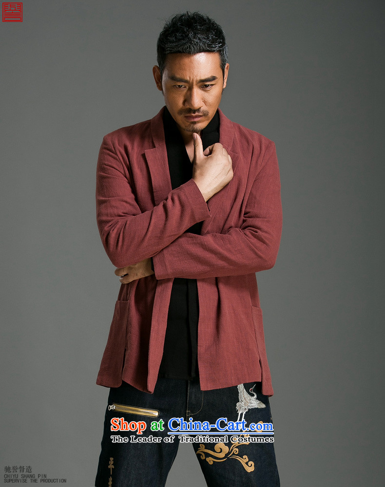 Renowned Chinese serving original China wind men suit Sau San cotton linen Chinese men casual pure colors to suit the spring and fall jacket Male 57 wine red 2XL Photo, prices, brand platters! The elections are supplied in the national character of distribution, so action, buy now enjoy more preferential! As soon as possible.