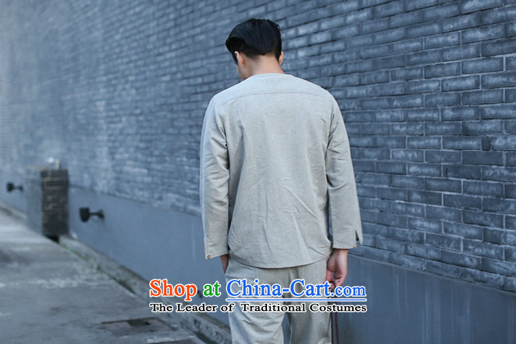 It New Men Tang Dynasty Package Chinese small cotton linen collar retro ethnic 7 cuff kung fu shirt Gray 2XL Photo, prices, brand platters! The elections are supplied in the national character of distribution, so action, buy now enjoy more preferential! As soon as possible.