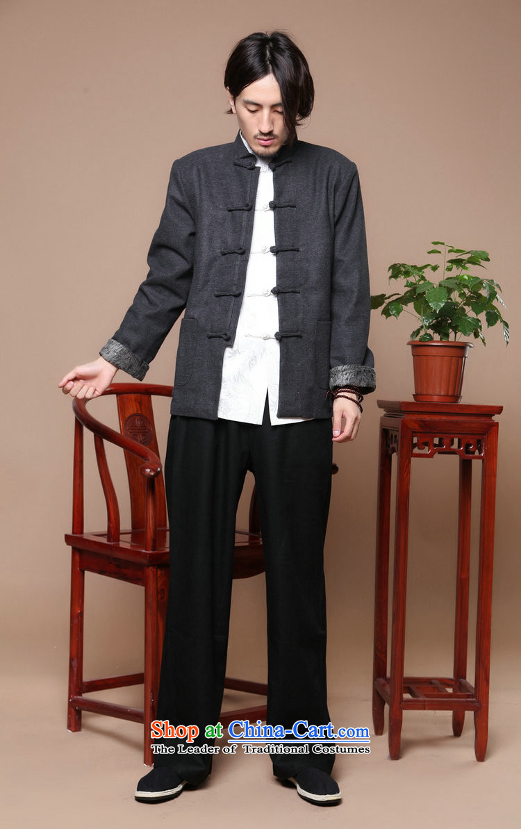 Dan smoke autumn and winter Chinese Antique men in Tang Dynasty older collar up Korean Chinese tunic suit detained wool coat black 2XL pictures?, prices, brand platters! The elections are supplied in the national character of distribution, so action, buy now enjoy more preferential! As soon as possible.