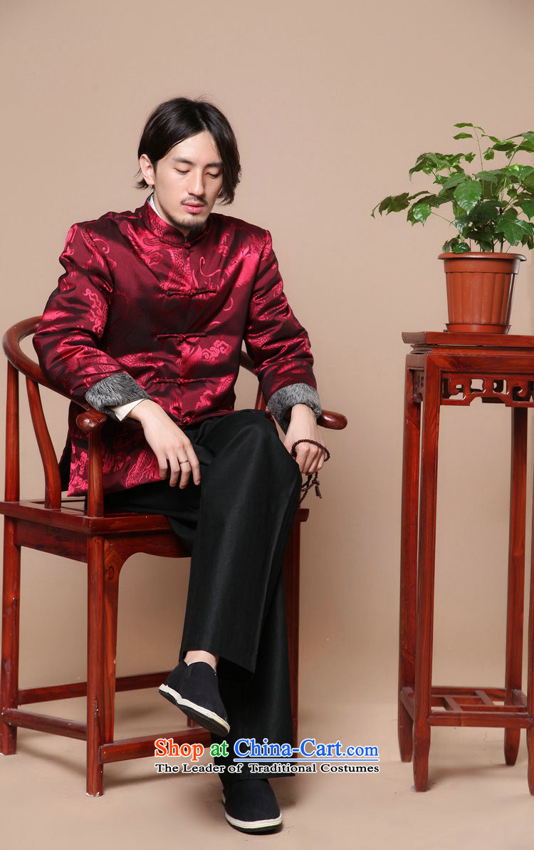 Spend the winter of ethnic figure Tang Gown robe jacket collar disc detained men of nostalgia for the elderly in the Tang dynasty, cotton-dark red M picture, prices, brand platters! The elections are supplied in the national character of distribution, so action, buy now enjoy more preferential! As soon as possible.