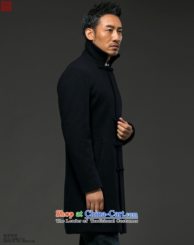 Renowned Chinese Services China wind winter Men's Mock-Neck Long Hoodie a wool coat Cashmere wool coat is coat men of winter clothing Black XL Photo, prices, brand platters! The elections are supplied in the national character of distribution, so action, buy now enjoy more preferential! As soon as possible.