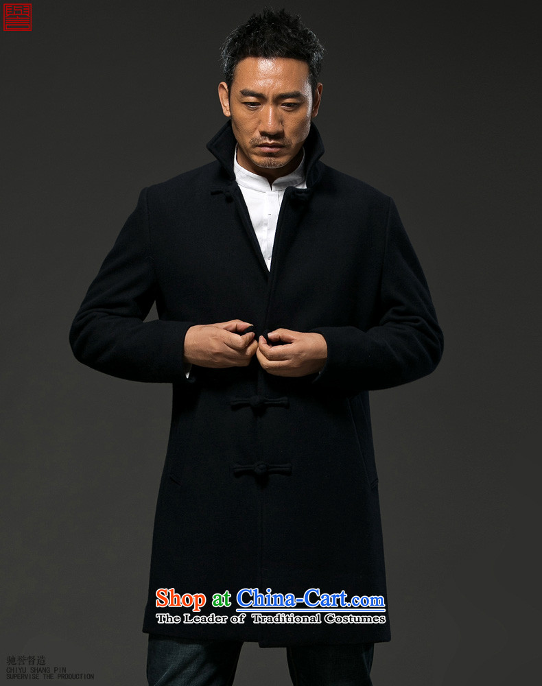 Renowned Chinese Services China wind winter Men's Mock-Neck Long Hoodie a wool coat Cashmere wool coat is coat men of winter clothing Black XL Photo, prices, brand platters! The elections are supplied in the national character of distribution, so action, buy now enjoy more preferential! As soon as possible.