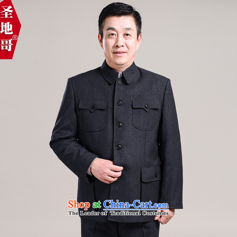 Replace the middle-aged men father Chinese tunic kit of older persons in the Zhongshan clothing spring jackets father replacing men聽7,005聽175/74, dark Santiago (SHENGDIGE) , , , shopping on the Internet