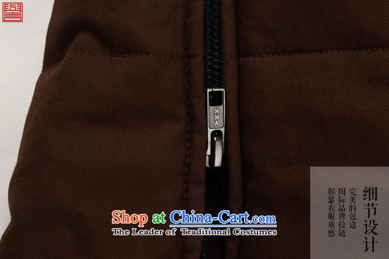 Renowned Chinese Services China wind cotton coat for winter Men's Mock-Neck thick coat disk loose cotton clothing clip national men in Tang Dynasty older brown XL Photo, prices, brand platters! The elections are supplied in the national character of distribution, so action, buy now enjoy more preferential! As soon as possible.
