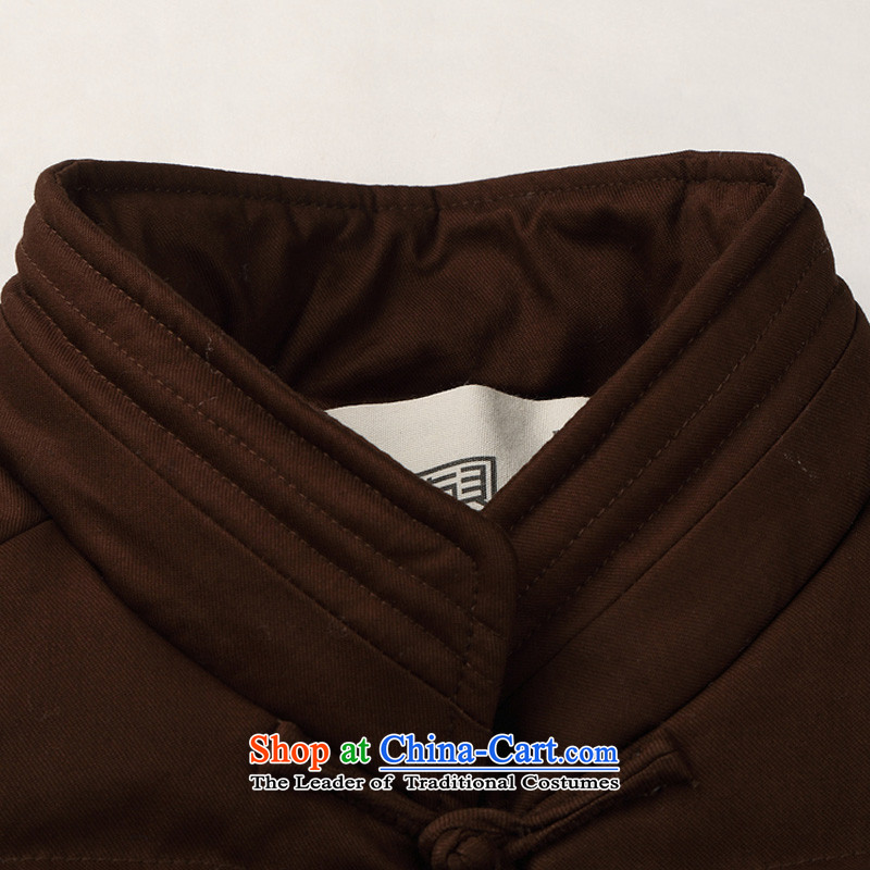 Renowned Chinese Services China wind cotton coat for winter Men's Mock-Neck thick coat disk loose cotton clothing clip national men in Tang Dynasty older brown XL, renowned (chiyu) , , , shopping on the Internet
