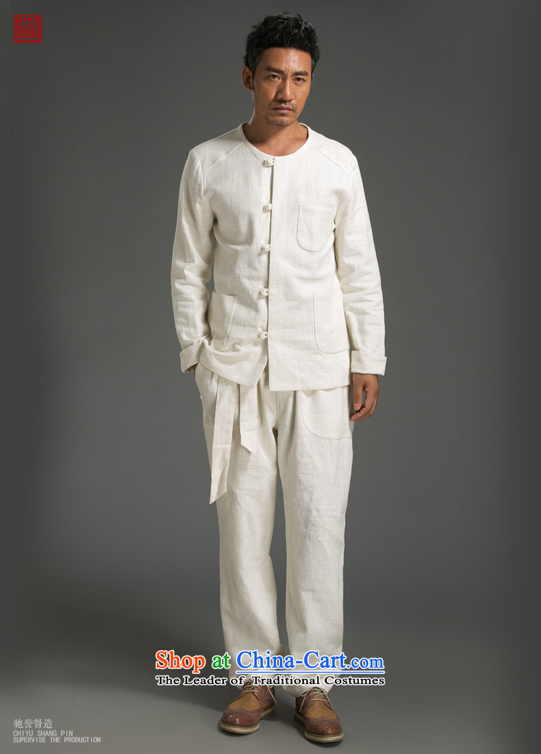 Renowned Chinese Services China wind ma disk load autumn shirt clip New retro men's Sau San ethnic linen white long-sleeved shirt 3XL picture, prices, brand platters! The elections are supplied in the national character of distribution, so action, buy now enjoy more preferential! As soon as possible.