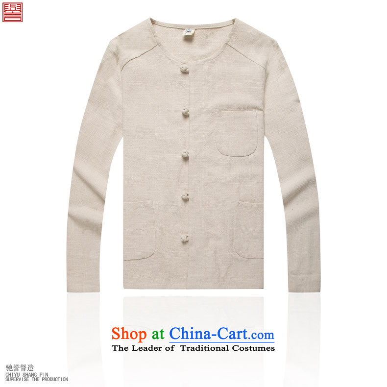 Renowned Chinese Services China wind ma disk load autumn shirt clip New retro men's Sau San ethnic linen white long-sleeved shirt 3XL picture, prices, brand platters! The elections are supplied in the national character of distribution, so action, buy now enjoy more preferential! As soon as possible.