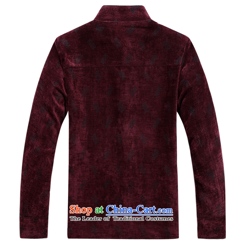 Ming Emperor Wei genuine men Tang dynasty 2015 autumn and winter new Tang jackets classic retro-clip Chinese democratic wind load grandpa load older dad gifts red Emperor Ming Wai.... 185/XXXL, shopping on the Internet
