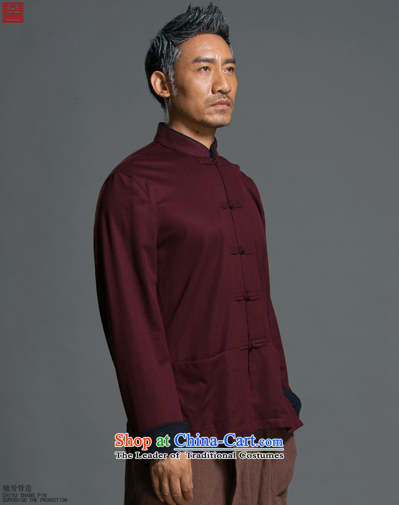 Renowned Chinese Services China wind and loose spring long-sleeved Tang Dynasty Chinese Men's Mock-Neck national tray clip jacket improved Han-9165 Dark Blue 2XL Photo, prices, brand platters! The elections are supplied in the national character of distribution, so action, buy now enjoy more preferential! As soon as possible.