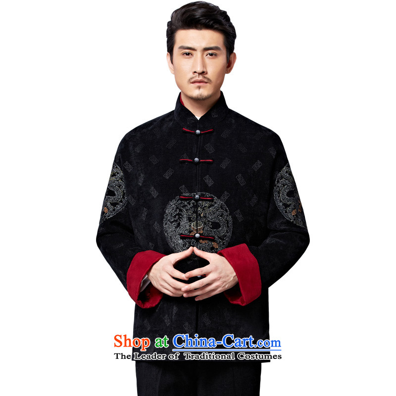 To Tang dynasty dragon autumn and winter, China wind men detained longfeng embroidery connected disk sleeves pullover 14579 Black 52 to lung , , , shopping on the Internet