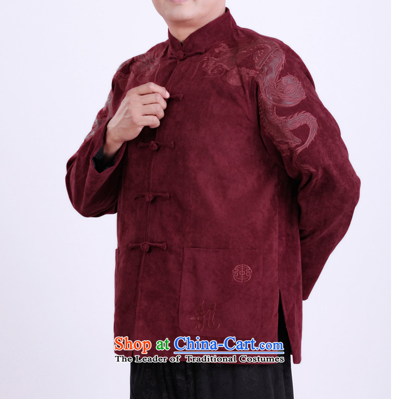 The Rafael Hui Kai Man Tang dynasty during the spring and autumn new men aged jackets Tang men Tang blouses 13130 red T-shirt, Timor Sze 180 Hoi , , , shopping on the Internet