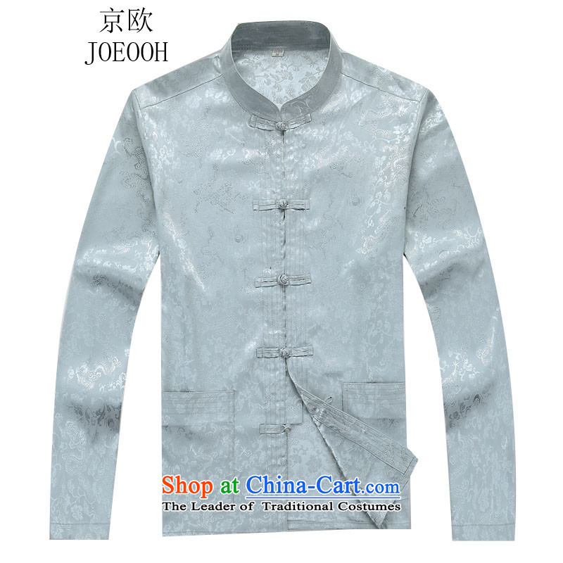 Beijing Europe 2015 Autumn New Men Tang Dynasty Package Han-long-sleeved gray suit , L, Putin (JOE OOH) , , , shopping on the Internet