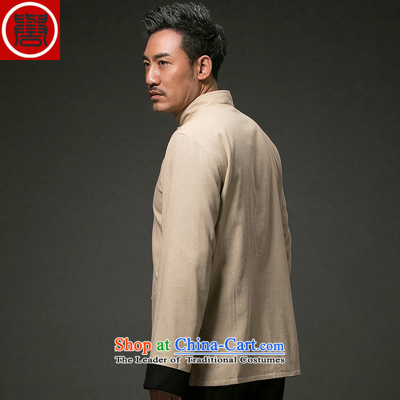 Renowned China wind retro men Tang Dynasty Chinese men and Han-Sau San disk l detained Chinese tunic duplex wear clothing yellow , L, renowned (CHIYU) , , , shopping on the Internet
