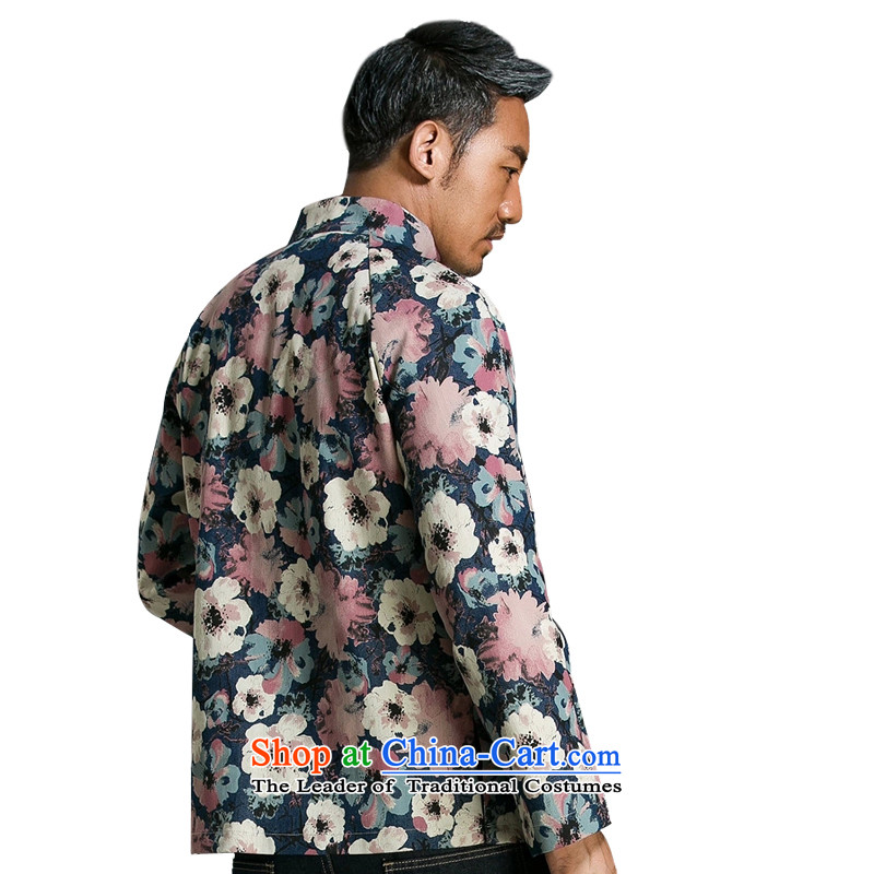 Renowned China wind stamp Tang dynasty male l disk   Detained in spring and autumn cowboy jacket Chinese improved printing color XXXL, renowned (CHIYU) , , , shopping on the Internet