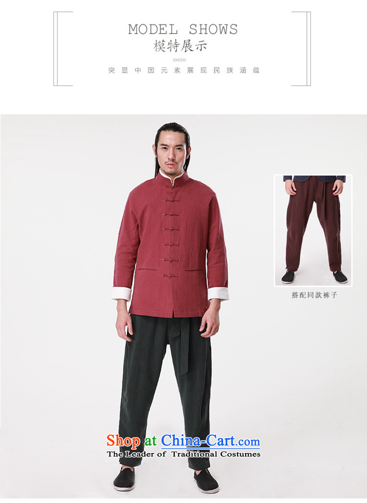Hee-Snapshot Dragon 2015 autumn and winter new cotton linen men Tang long-sleeved jacket double layer disc buckle for Chinese lining clothes blue S picture, prices, brand platters! The elections are supplied in the national character of distribution, so action, buy now enjoy more preferential! As soon as possible.