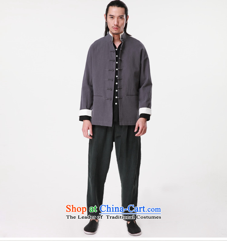 Hee-Snapshot Dragon 2015 autumn and winter new cotton linen men Tang long-sleeved jacket double layer disc buckle for Chinese lining clothes blue S picture, prices, brand platters! The elections are supplied in the national character of distribution, so action, buy now enjoy more preferential! As soon as possible.