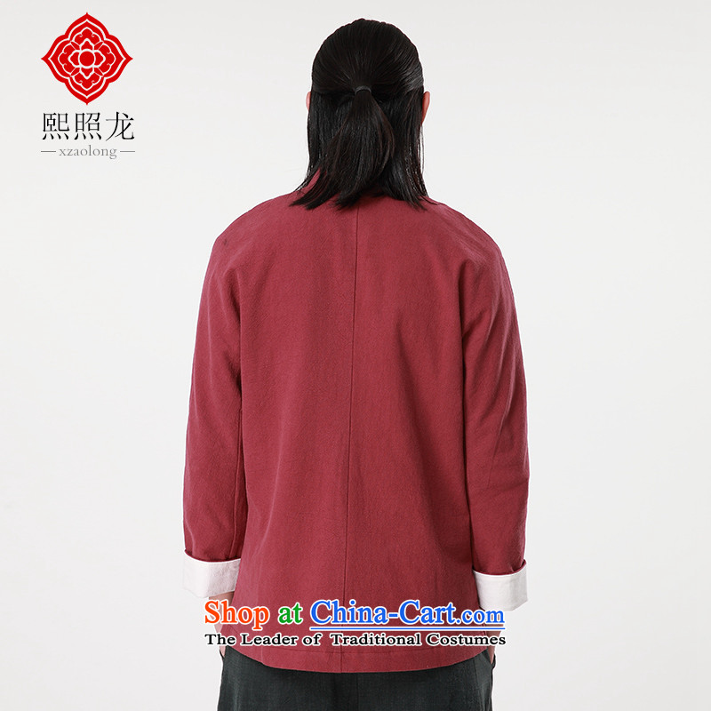 Hee-Snapshot Dragon 2015 autumn and winter new cotton linen men Tang long-sleeved jacket double layer disc buckle for Chinese lining clothes , Blue Dragon (XZAOLONG snapshot-hee) , , , shopping on the Internet
