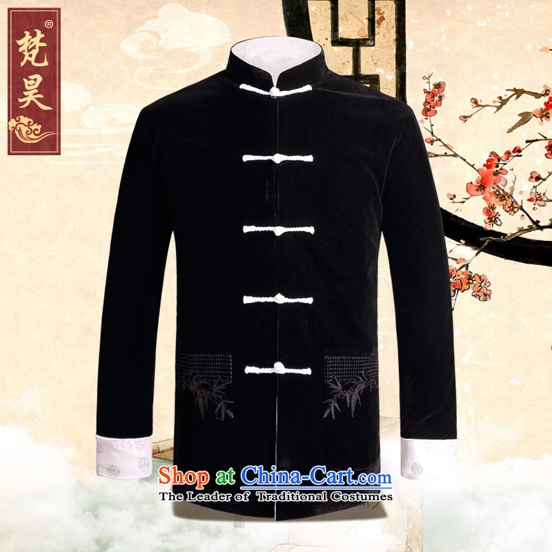 Van Gogh's new gold velour Tang dynasty male jacket double-sided wear long-sleeved jacket Chinese disc for autumn and winter by withholding their father boxed birthday dress 3XL, Red Van Gogh's shopping on the Internet has been pressed.