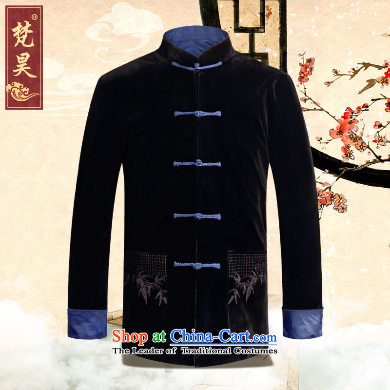 Van Gogh's new gold velour Tang dynasty male jacket double-sided wear long-sleeved jacket Chinese disc for autumn and winter by withholding their father boxed birthday dress 3XL, Red Van Gogh's shopping on the Internet has been pressed.