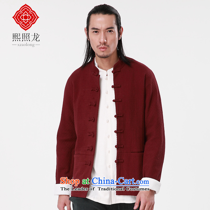 Hee-Snapshot Lung Men Tang jackets of autumn and winter coats of leisure and new disk detained jacquard cotton linen coat Han-gray M-hee (XZAOLONG snapshot lung) , , , shopping on the Internet