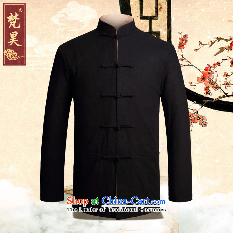 Van Gogh's autumn and winter new cotton linen Tang dynasty male two-sided wear a mock-neck jacket Chinese Disc detained old folk weave in Tang Dynasty long-sleeved black and red double-sided XL, older Van Gogh's shopping on the Internet has been pressed.