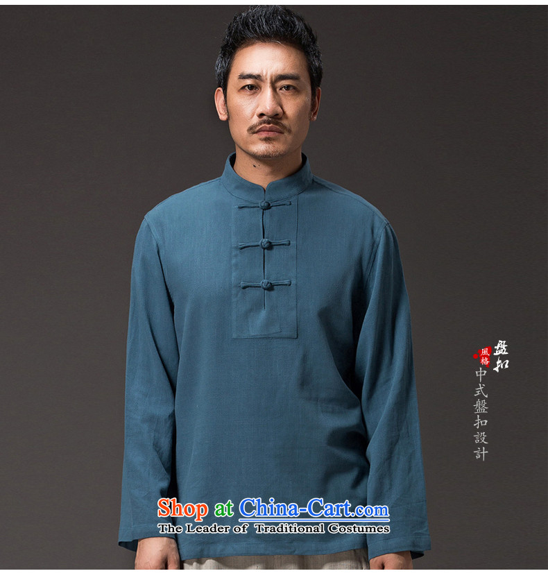 Renowned China wind men long-sleeved T-shirt linen solid color autumn cotton linen clothes men's shirts, Tang dynasty white L picture, prices, brand platters! The elections are supplied in the national character of distribution, so action, buy now enjoy more preferential! As soon as possible.