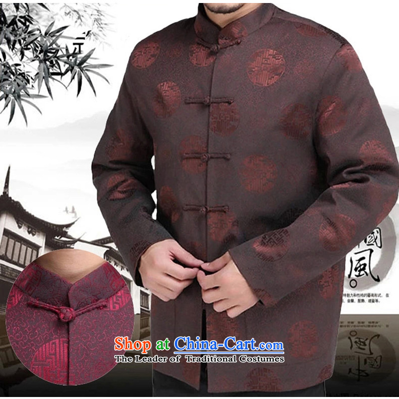 The Rafael Hui Kai 2015 autumn and winter new Tang dynasty male in his father's elderly men Tang Dynasty Chinese Dress 13,171 long-sleeved sweater brown 180/ Winter, The Sze cotton folder Kai , , , shopping on the Internet