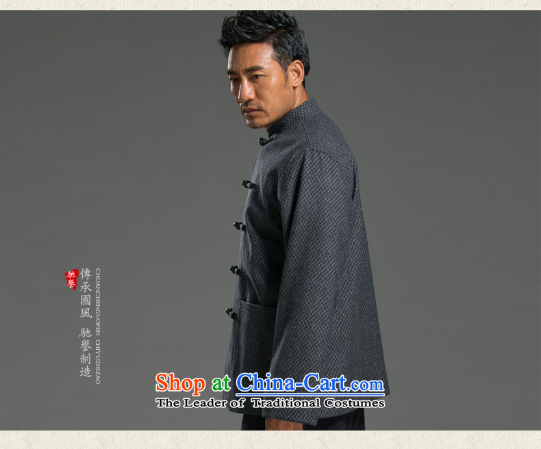 Renowned China wind Buddha clasp Tang Dynasty Chinese Men's Mock-Neck long-sleeved cotton linen loose men t-shirt national gray XL Photo, prices, brand platters! The elections are supplied in the national character of distribution, so action, buy now enjoy more preferential! As soon as possible.
