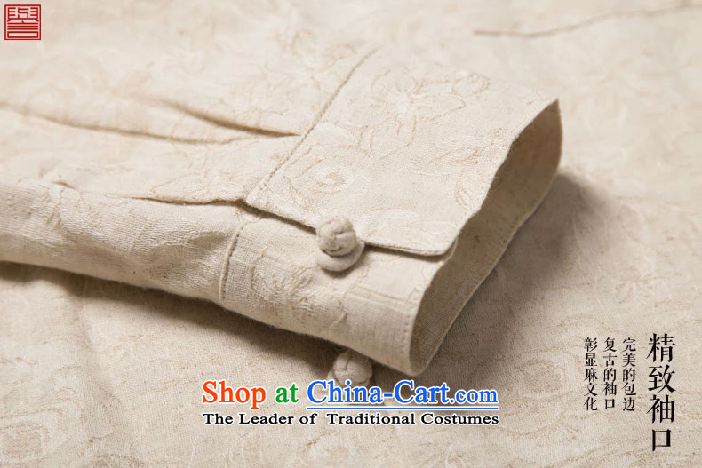 Renowned China wind on the fall of New Men's shirts and Tang dynasty jacquard male Long-Sleeve Shirt Han-Chinese men's national costumes autumn retro shirt Yellow XL Photo, prices, brand platters! The elections are supplied in the national character of distribution, so action, buy now enjoy more preferential! As soon as possible.