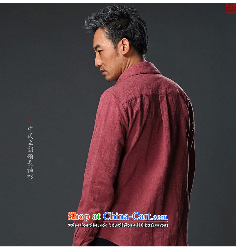 Renowned men jacquard long-sleeved shirt lapel male national costumes China wind Men's Shirt spring improved Tang dynasty shirt, light yellow XL Photo, prices, brand platters! The elections are supplied in the national character of distribution, so action, buy now enjoy more preferential! As soon as possible.