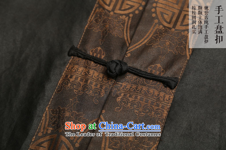 Renowned Chinese service men silk short-sleeved Tang Dynasty Chinese shirt Men's Shirt herbs extract cloud of incense yarn male half sleeve T9139 national black L picture, prices, brand platters! The elections are supplied in the national character of distribution, so action, buy now enjoy more preferential! As soon as possible.