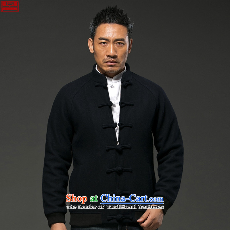 Renowned Chinese services gross male short of jacket? collar of autumn and winter coats gross China wind? The thick disk detained Tang dynasty improved black , L, renowned (chiyu) , , , shopping on the Internet