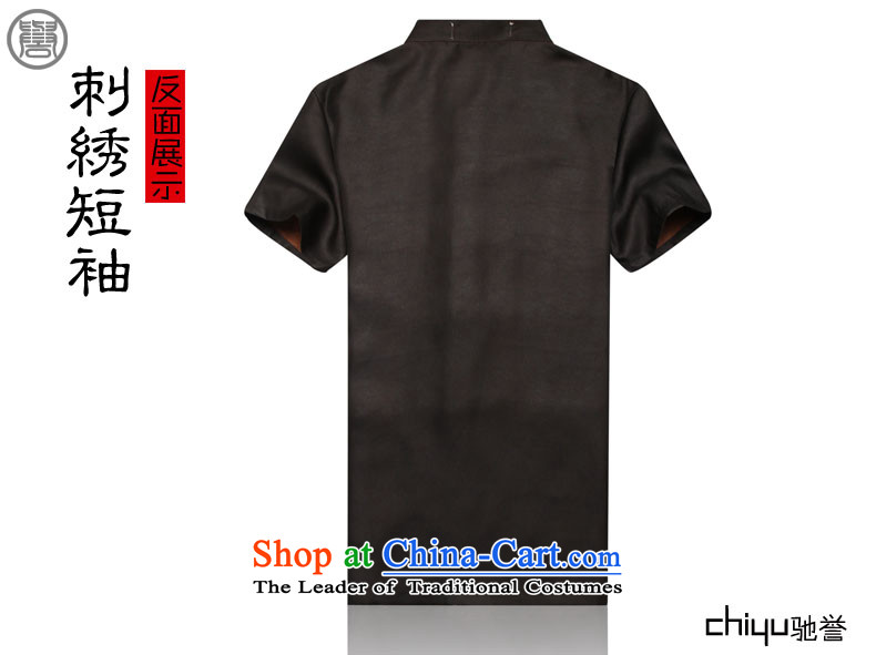 Renowned Chinese service men Tang dynasty silk short-sleeved cloud of incense yarn Men's Shirt father replacing Chinese collar China wind summer T9138 black L picture, prices, brand platters! The elections are supplied in the national character of distribution, so action, buy now enjoy more preferential! As soon as possible.