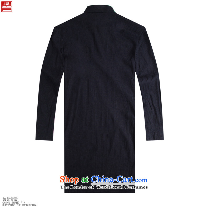 Renowned Chinese Tang dynasty services improved Han-long-sleeved clothing is loose ball-spiritual badges of T-shirt male China wind cotton linen tea service dark blue XXXL picture, prices, brand platters! The elections are supplied in the national character of distribution, so action, buy now enjoy more preferential! As soon as possible.