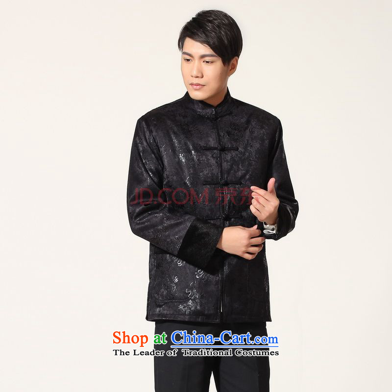 Min Joseph men's jacket water Sable Hair Tang Add Tang dynasty lint-free men long-sleeved sweater Chinese Dragon Tang blouses , dark blue cotton -B Joseph shopping on the Internet has been pressed.